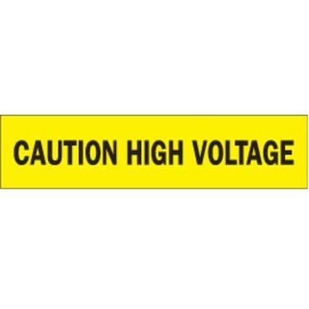 Barricade Tape, Caution High Voltage, Yellow, 3 in Wide x 200 ft Length, Polyethylene, 3 mil MPN:91220