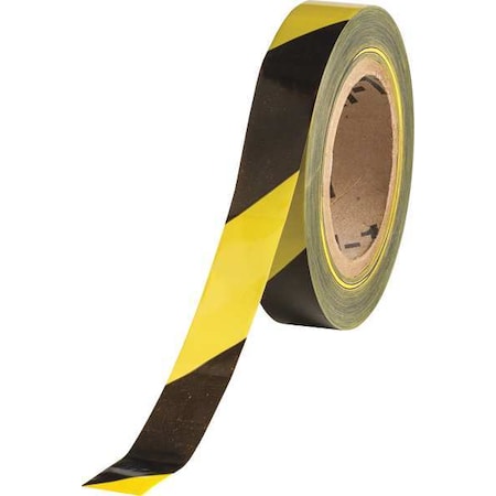 Barricade Tape, No Legend, Black/Yellow, 1 in Wide x 500 ft Length, Polyethylene, 3 mil MPN:91237