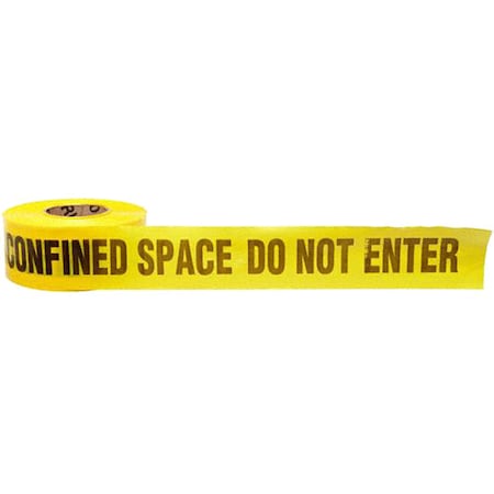 Barricade Tape, Do Not Enter, Yellow, 3 in Wide x 1, 000 ft Length, Polyethylene, 3 mil MPN:91257