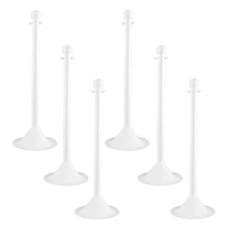 Light Duty Stanchion, 41 In. H, White, PK6 MPN:91501-6