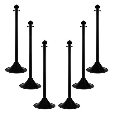 Light Duty Stanchion, 41 In. H, Black, PK6 MPN:91503-6