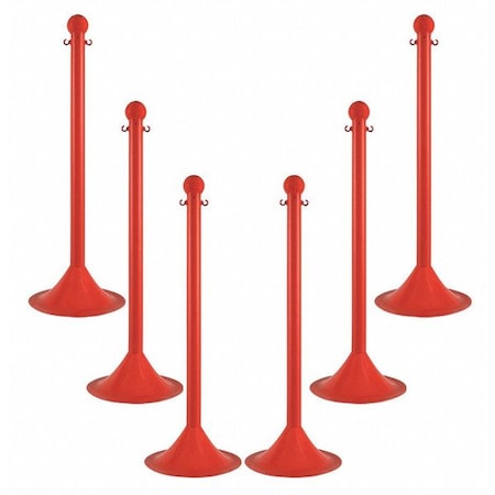 Light Duty Stanchion, 41 In. H, Red, PK6 MPN:91505-6