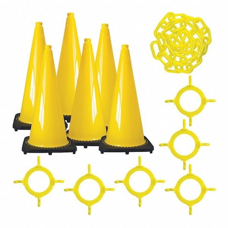 Traffic Cone Kit, Yellow, 50 ft Length, Gloss MPN:93202-6