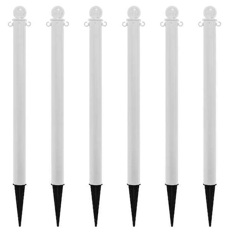 Ground Post, White, 35inH, Polyethylene, PK6 MPN:95401-6