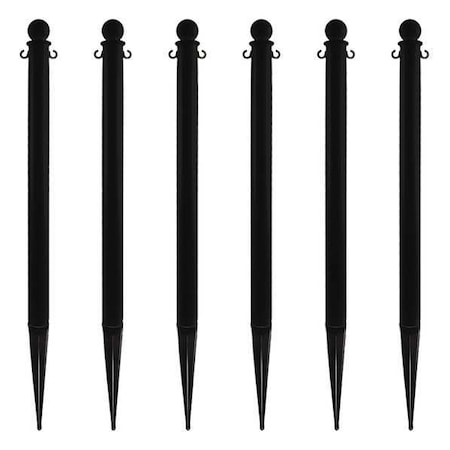 Ground Post, Black, 35inH, Polyethylene, PK6 MPN:95403-6