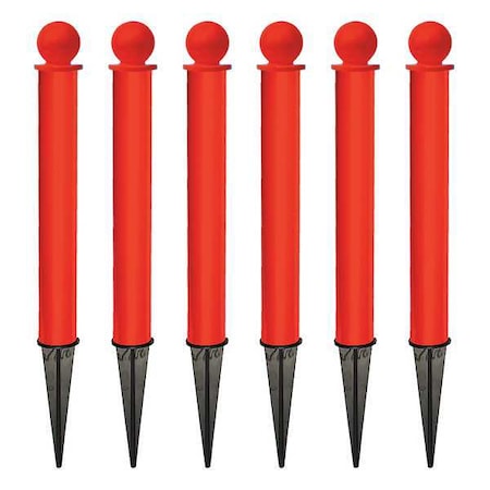Ground Post, Red, Non-Reflective, PK6 MPN:95405-6
