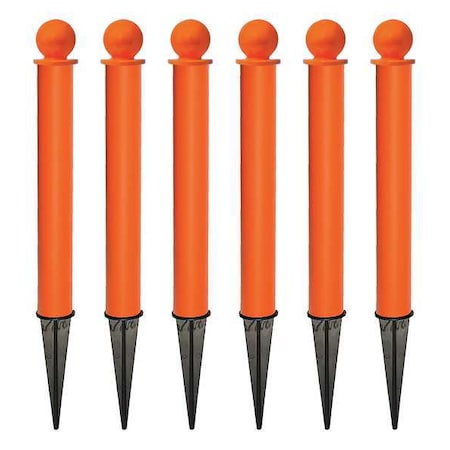 Ground Post, Orange, Non-Reflective, PK6 MPN:95412-6
