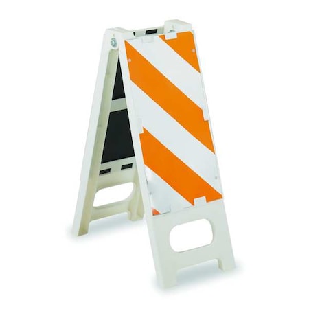 N-Cade Barricade, Polypropylene/Steel, Engineer, 44 in Height, 44 in Length, 14 lb, Orange/White MPN:97-01-007