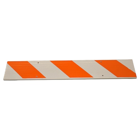 Barricade Beam, Plastic, Engineer, 8 in Height, 2 in Length, 4 lb, Orange/White MPN:97-01-028-02G