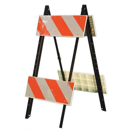 STEELCADE BARRICADE TYPE II 8/8 HI, High-Intensity Prismatic, 47 in Height, Orange/White MPN:97-03-002-01