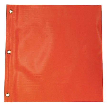 Handheld Warning Flag, Orange, Vinyl, Brass Grommets (Dowels Not Included) MPN:9RW13