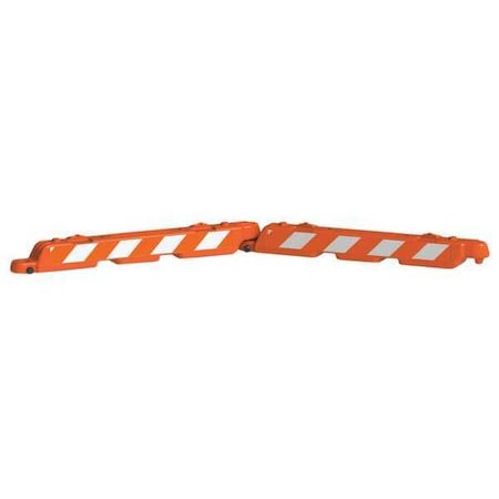 Airport Barricade, Plastic, Diamond, 10 in Height, 96 in Length, 25 lb, Orange/White MPN:AB96-O-DGLR
