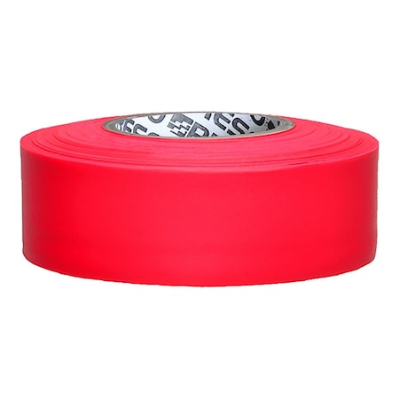 Flagging Tape, No Legend, Fluorescent Red, 1 3/16 in Wide x 150 ft Length, Vinyl, 5 mil MPN:ARRG-200