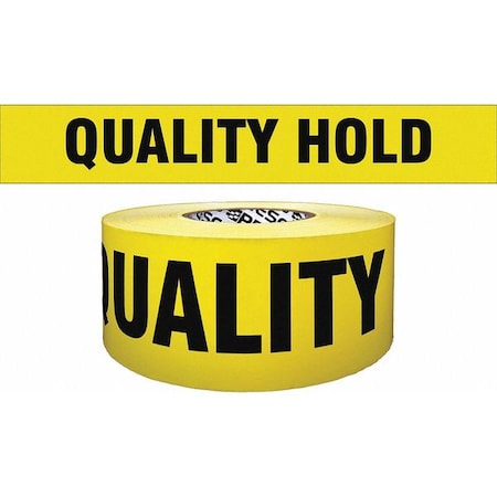Barricade Tape, Quality Hold, Yellow, 3 in Wide x 1, 000 ft Length, Polyethylene, 4 mil MPN:B3104Y1511-200