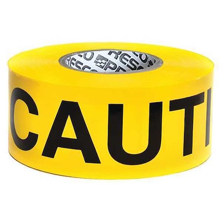 Barricade Tape, Caution, Yellow, 3 in Wide x 1, 000 ft Length, Polyethylene, 4 mil MPN:B3104Y16-200