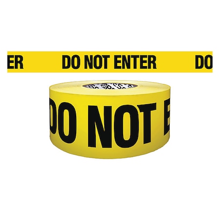 Barricade Tape, Do Not Enter, Yellow, 3 in Wide x 500 ft Length, Polypropylene, 4 mil MPN:B354Y1828-200