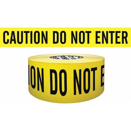 Barricade Tape, Caution Do Not Enter, Yellow, 3 in Wide x 500 ft Length, Polypropylene, 4 mil MPN:B354Y9-200