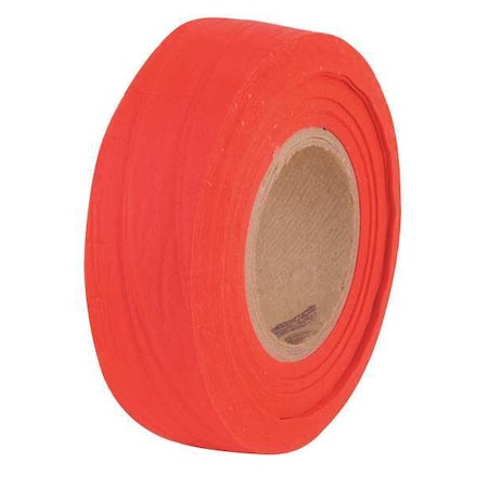 Flagging Tape, No Legend, Red, 1 in Wide x 100 ft Length, Wood Fiber, 3 mil MPN:BDR-200
