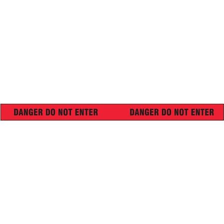 Barricade Tape, Danger Do Not Enter, Red, 2 in Wide x 180 ft Length, Vinyl, 4 mil MPN:BLACK ON RED 2IN X60