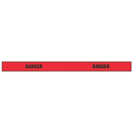 Barricade Tape, Danger, Red, 2 in Wide x 180 ft Length, Vinyl, 4 mil MPN:BLACK ON RED TAPE