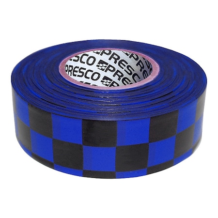 Flagging Tape, No Legend, Black/Blue, 1 3/16 in Wide x 300 ft Length, Vinyl, 2 mil MPN:CKBBK-200