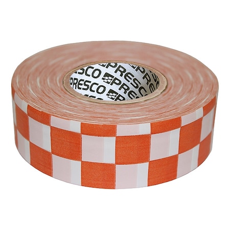 Flagging Tape, No Legend, Orange/White, 1 3/16 in Wide x 300 ft Length, Vinyl, 2 mil MPN:CKWO-200