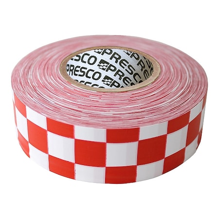 Flagging Tape, No Legend, Red/White, 1 3/16 in Wide x 300 ft Length, Vinyl, 2 mil MPN:CKWR-200