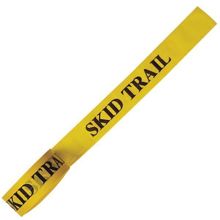 Flagging Tape, Skid Trail, Yellow, 1 1/2 in Wide x 300 ft Length, Vinyl, 2 mil MPN:CUYBK54-200
