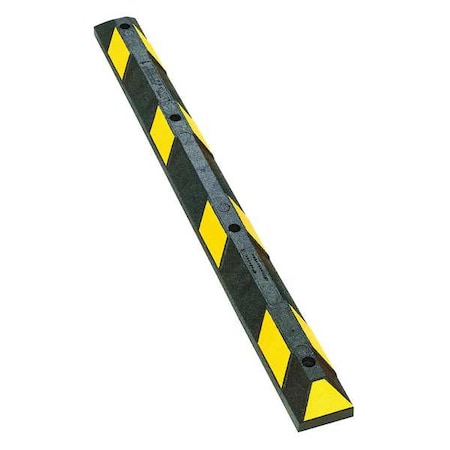 Car Stop, Rubber, 4 in Height, 6 ft Length, Black/Yellow MPN:GNRS1610YB