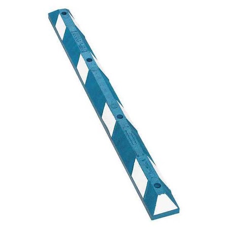 Car Stop, Rubber, 4 in Height, 6 ft Length, Blue/White MPN:GNRS1620WB