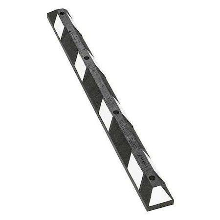Car Stop, Rubber, 4 in Height, 6 ft Length, Black/White MPN:GNRS1620WH