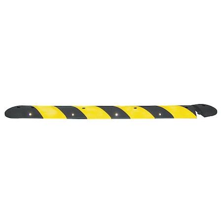 Speed Bump, Rubber, 3 in Height, 48 in Length, 2 lb, Black/Yellow MPN:GNRS2411YB
