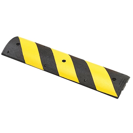 Speed Bump, Rubber, 3 in Height, 72 in Length, 4 lb, Black/Yellow MPN:GNRS2611YB