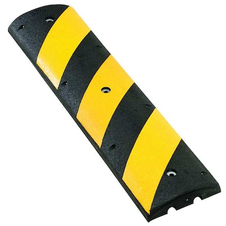 Alley Bump, Rubber, 2 1/8 in Height, 72 in Length, 5 lb, Black/Yellow MPN:GNRS2631YB
