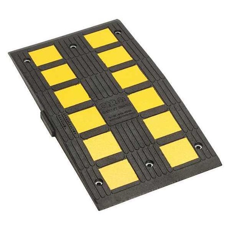 Speed Hump, Rubber, 2 in Height, 19 3/4 in Length, 2 lb, Black/Yellow MPN:GNRS3500YB