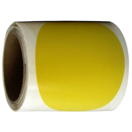 Die-Cut Circle Tape Vinyl Yellow, 5