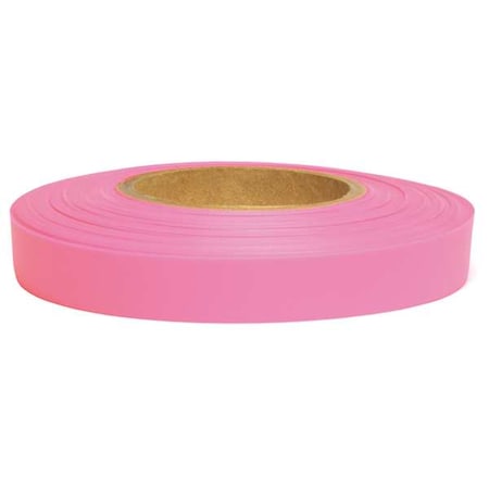 Flagging Tape, No Legend, Fluorescent Pink, 1/2 in Wide x 150 ft Length, Vinyl, 4.5 mil MPN:N-PG-200