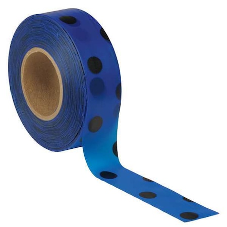 Flagging Tape, No Legend, Black/Blue, 1 3/16 in Wide x 300 ft Length, Vinyl, 2 mil MPN:PDBBK-200
