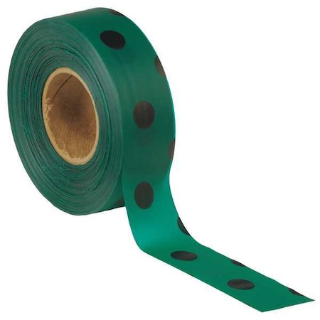 Flagging Tape, No Legend, Black/Green, 1 3/16 in Wide x 300 ft Length, Vinyl, 2 mil MPN:PDGBK-200