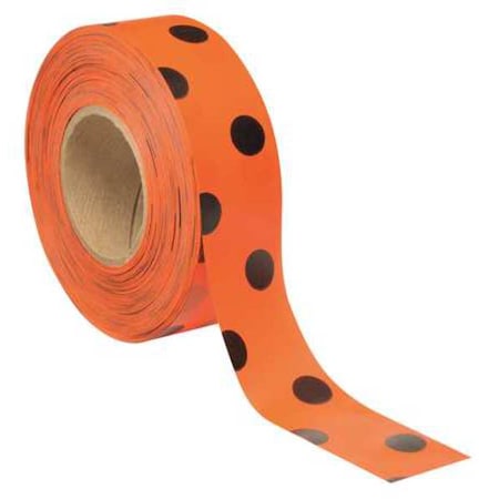 Flagging Tape, No Legend, Black/Orange, 1 3/16 in Wide x 300 ft Length, Vinyl, 2 mil MPN:PDOBK-200