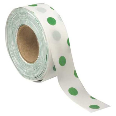 Flagging Tape, No Legend, Green/White, 1 3/16 in Wide x 300 ft Length, Vinyl, 2 mil MPN:PDWG-200