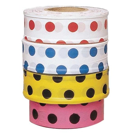 Flagging Tape, No Legend, Red/White, 1 3/16 in Wide x 300 ft Length, Vinyl, 2 mil MPN:PDWR-200