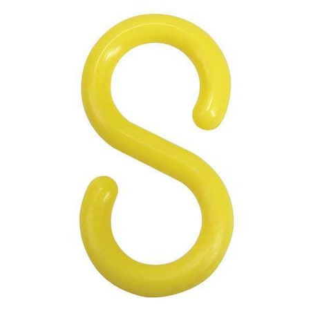 S-Hook for Plastic Chain Barrier, Yellow, 2 13/16 in Length, Zinc-Plated MPN:PRC242YL