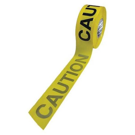 Barricade Tape, Caution, Yellow, 3 in Wide x 1, 000 ft Length, Polyethylene, 3 mil MPN:RB3103Y16-200