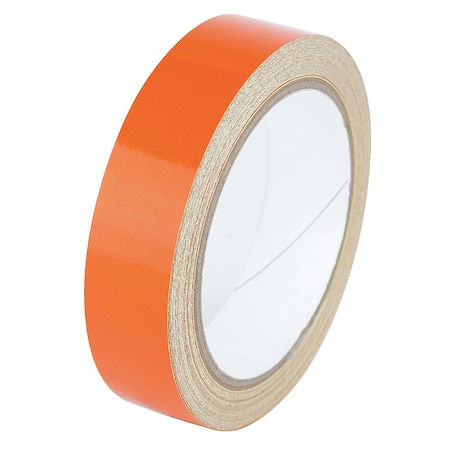 Reflective Safety Tape Vinyl Orange, 1