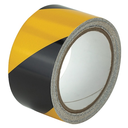 Reflective Safety Tape Vinyl Black/Yellow, 2