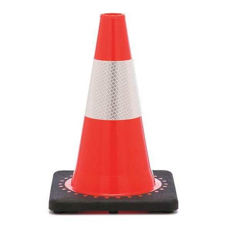 Traffic Cone, PVC, High-Intensity Prismatic, 12 in Height, 1.5 lb, Orange MPN:RS30008C3M4