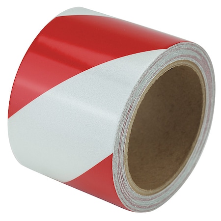 Reflective Safety Tape Vinyl Red/White, 3