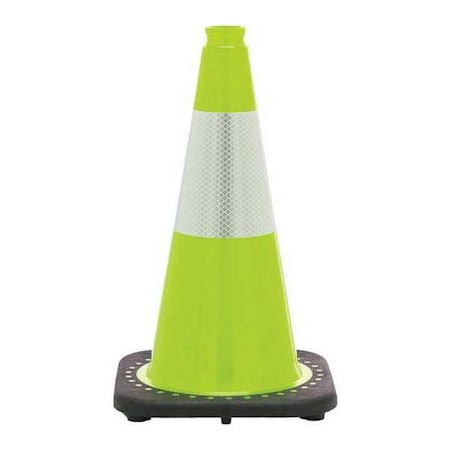 Traffic Cone, PVC, High-Intensity Prismatic, 18 in Height, 3 lb, Lime MPN:RS45015C-L3M6