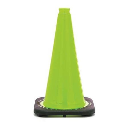 Traffic Cone, PVC, Non-Reflective, 18 in Height, 3 lb, Lime MPN:RS45015C-LIME
